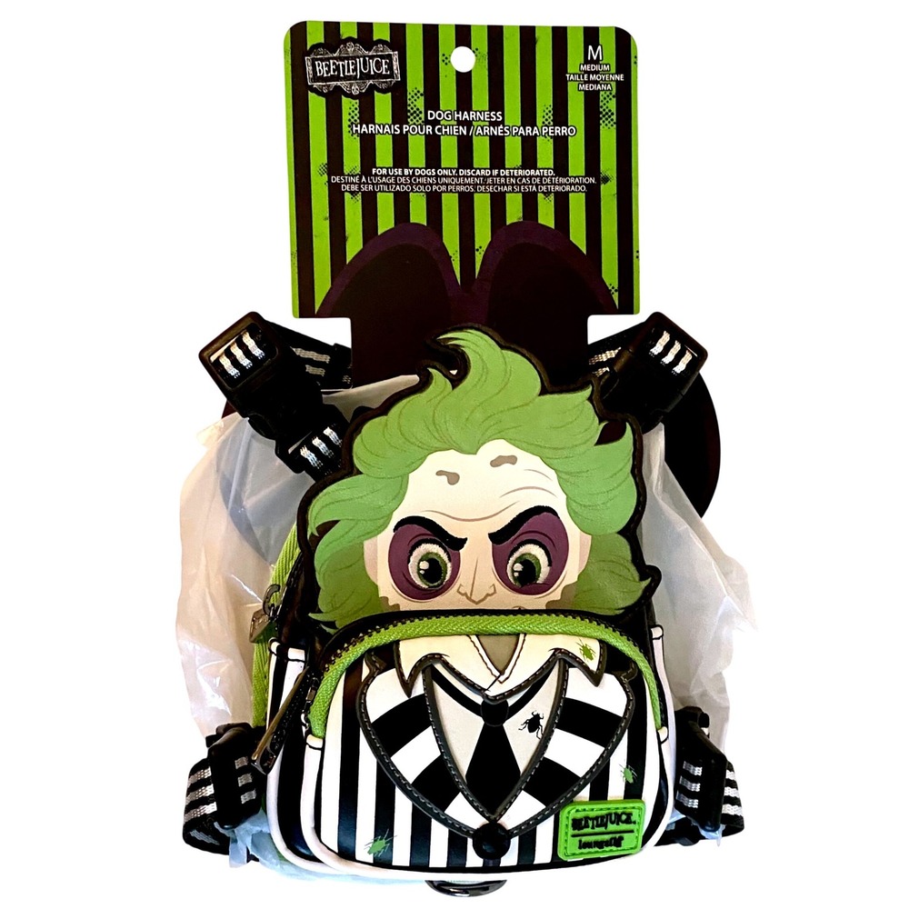 Loungefly NEW Beetlejuice Dog Harness Backpack Medium Cosplay Pet Costume Bag